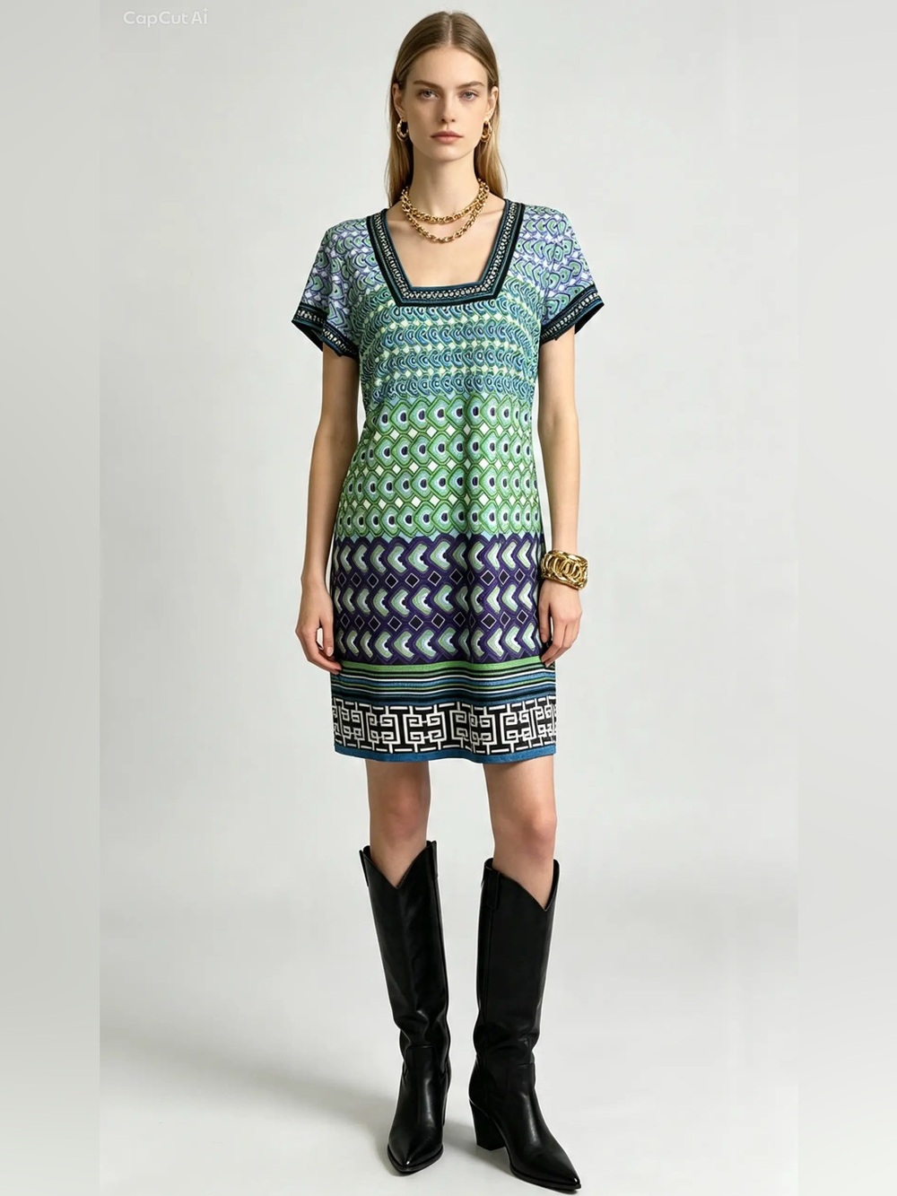 Geometric Dress 60s Inspired Multicolour BNWOT LAUNDRY by SHELLI SEGAL